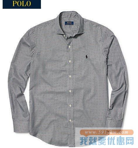 拉夫劳伦（Ralph Lauren）男士纯棉衬衫Plaid Poplin Sport Shirt