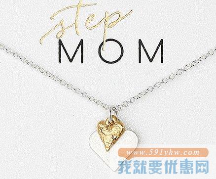Dogeared Step-Mom Perfect Heart 金银双心锁骨链